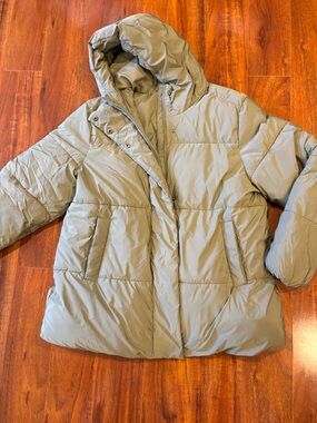 Old Navy Olive Green Hooded Puffer Jacket